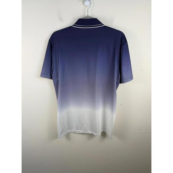 Redvanly Golf Devon Polo Shirt Short Sleeve M Stretch Wick Blue White - Picture 3 of 6